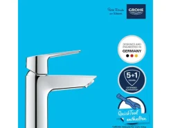 Best Grohe QuickFix Waschtischarmatur Start S-Size Push-open Ablaufgarnitur 1 1/4