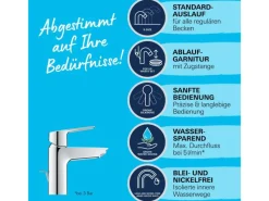 New Grohe QuickFix Waschtischarmatur Start S-Size Zugstangen-Ablaufgarnitur 1 1/4"