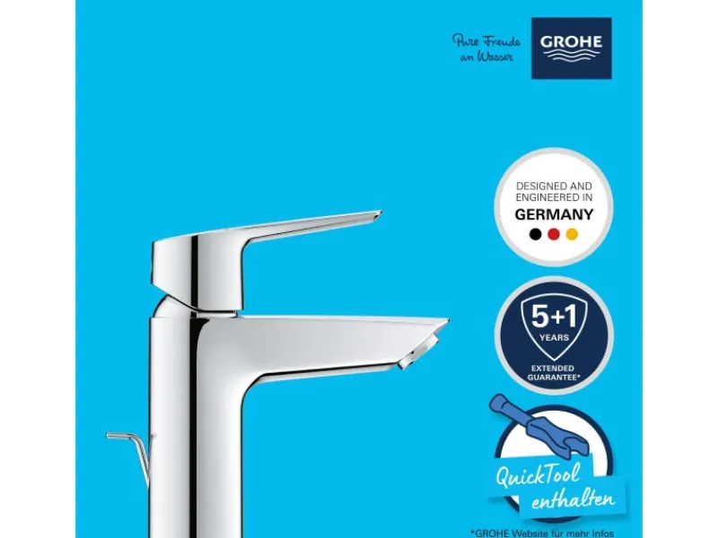 New Grohe QuickFix Waschtischarmatur Start S-Size Zugstangen-Ablaufgarnitur 1 1/4"