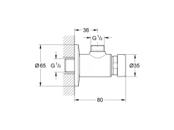 Grohe Wandauslaufventil<Selbstschluss-Brauseventil Euroeco CT Chrom