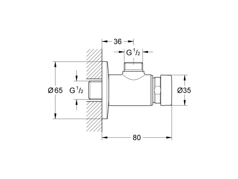 Grohe Wandauslaufventil<Selbstschluss-Brauseventil Euroeco CT Chrom