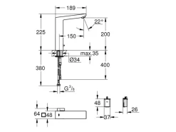 Grohe Sensor-Waschbeckenarmatur Eurocube E Chrom< Zubehör Für Küchenarmatur