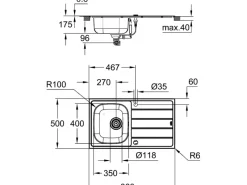 Grohe Set aus Einbauspüle und Küchenarmatur Edelstahl< Edelstahlspülen