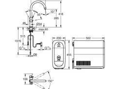 Grohe Einhebelmischer<Spültischbatterie Blue Home Start mit hohem Auslauf