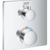 Grohe Einhebelmischer<Thermostat-Wannenbatterie mit 2-Wege-Umstellung Grohtherm Chrom