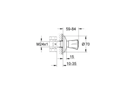 Clearance Grohe UP-Ventil Oberbau Costa Chrom Markierung blau mit Schubrosette