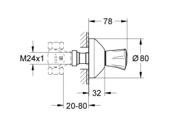 Grohe Ersatzteile Küchenarmatur<UP-Ventil Oberbau Costa Markierung Rot