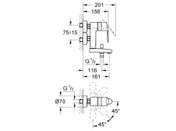 Hot Grohe Vertica-Einhand-Wannenbatterie Eurostyle Cosmopolitan Chrom