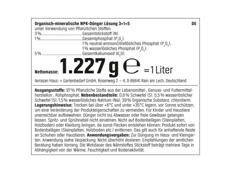 GROW by OBI BIO Garten- und Gemüse-Dünger, 1l< Töpfe