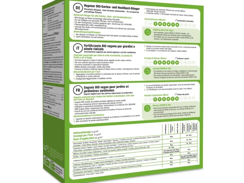 GROW by OBI Veganer Bio- Garten- und Hochbeetdünger, 750 g< Töpfe