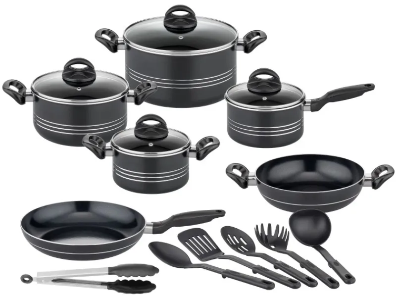 GSW Kochtopf Set Milano Nero 16 Teillig< Pfannen