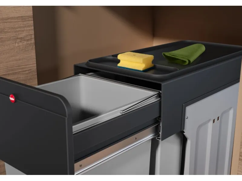 Outlet Hailo Einbau-Mülleimer EB-X Trio 28 l