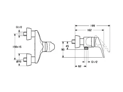 Hansa Einhebelmischer<Brausebatterie Einhebelmischer Mix 0167 Chrom
