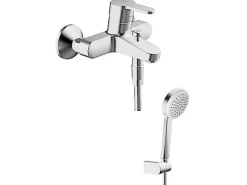 Hansa Einhand Wannenbatterie PRIMO AP mit Brausegarnitur in Chrom