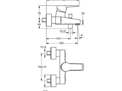 Hansa Einhebelmischer<Einhand Wannenbatterie TWIST in Chrom