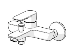 Hansa Einhebelmischer<Wannenfüll- und Brausebatterie EHM Basic 5544 Chrom