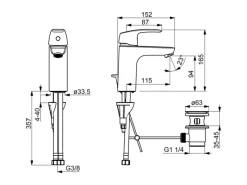 Hansa Einhebelmischer<Waschtischbatterie Einhebelmischer Pinto XL 4501 Chrom