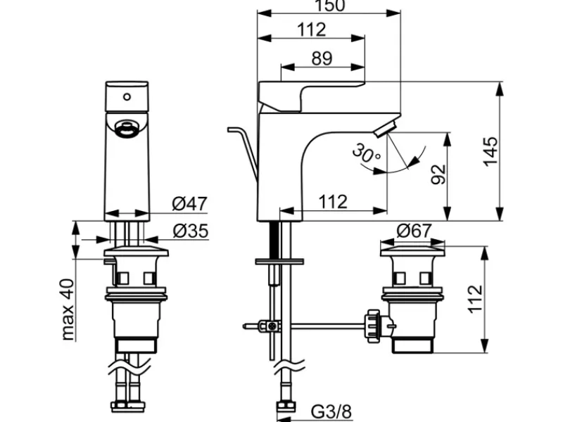 Discount Hansa Waschtischbatterie Einhebelmischer Basic XL 5550 Chrom