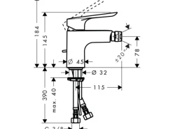 Hansgrohe Einhebel-Bidetmischer Logis E mit Zugstangen-Ablaufgarnitur Chrom< Einhebelmischer