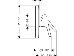 Hansgrohe Einhebelmischer<Einhebel-Brausearmatur Talis S Unterputz Chrom