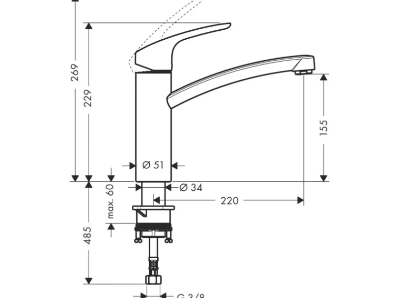Online Hansgrohe Einhebel-Küchenarmatur Focus 160 mm Chrom