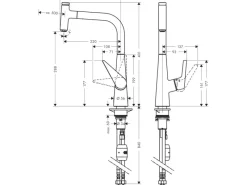 Hansgrohe Einhebelmischer<Einhebel-Küchenarmatur Talis Select S 300 mm mit Ausziehauslauf Chrom