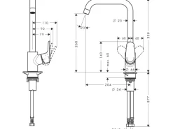 Hot Hansgrohe Einhebel-Küchenarmatur Ecos L Chrom