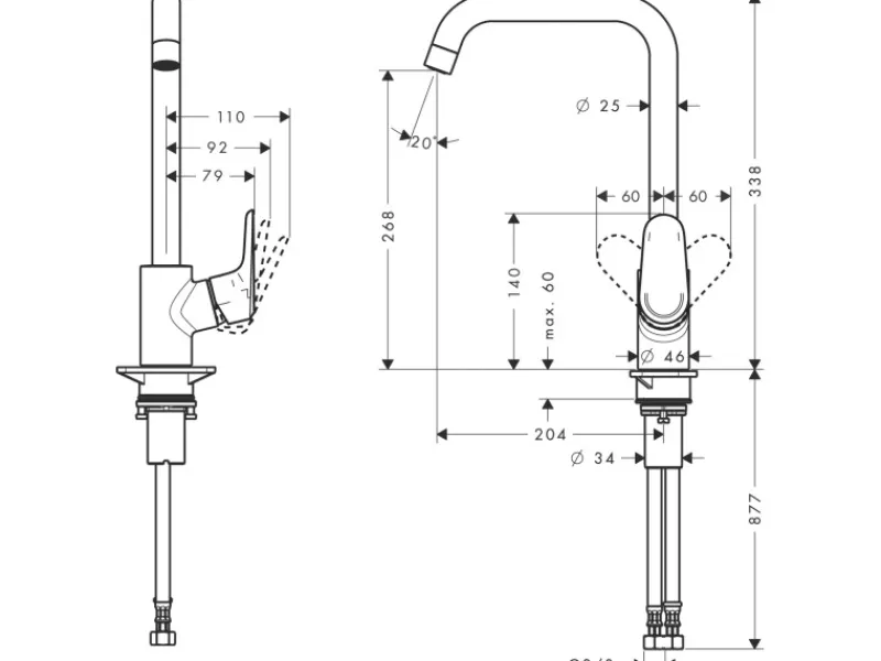 Hot Hansgrohe Einhebel-Küchenarmatur Ecos L Chrom