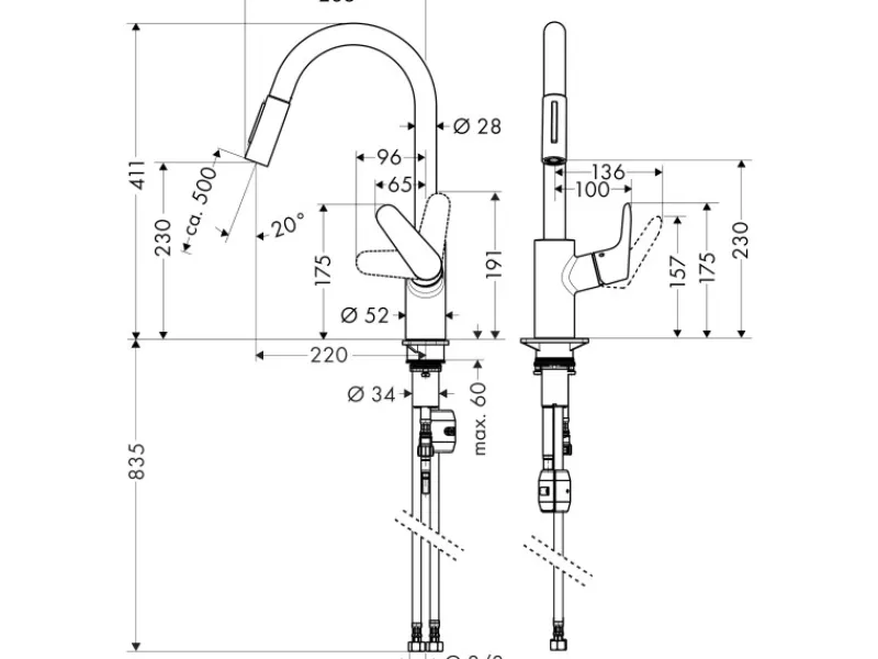 Sale Hansgrohe Einhebel-Küchenarmatur Focus 240 mm Chrom