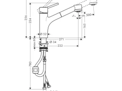 Hansgrohe Einhebel-Küchenarmatur Talis S mit Ausziehbrause Chrom< Einhebelmischer