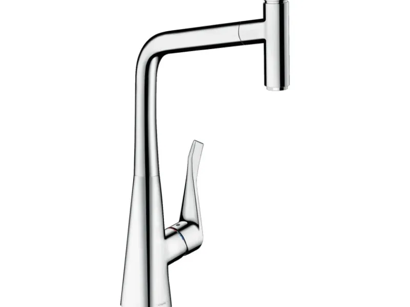 Hansgrohe Einhebel-Küchenmischer Metris Select 320 mit Ausziehauslauf Chrom< Einhebelmischer