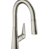 Hansgrohe Einhebelmischer<Einhebel-Küchenmischer mit Ausziehbrause M5116-H160 Edelstahl-Optik