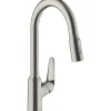 Hansgrohe Einhebel-Küchenmischer mit Ausziehbrause M4216-H220 Edelstahl Finish< Einhebelmischer