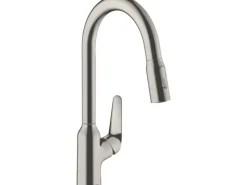 Hansgrohe Einhebel-Küchenmischer mit Ausziehbrause M4216-H220 Edelstahl Finish< Einhebelmischer