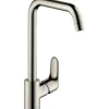 Hansgrohe Einhebelmischer<Einhebel-Küchenmischer Focus 260 mit Schwenkauslauf Edelstahl Finish