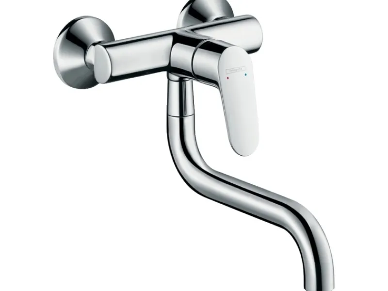 Hansgrohe Wandauslaufventil|Einhebelmischer<Einhebel-Küchenmischer Focus für Wandmontage Chrom