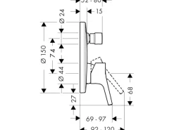 Hansgrohe Einhebelmischer<Einhebel-Wannenarmatur Talis S Unterputz Chrom