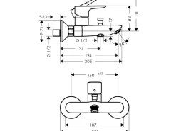 Hansgrohe Einhebel-Wannenarmatur Talis E Aufputz Chrom< Einhebelmischer
