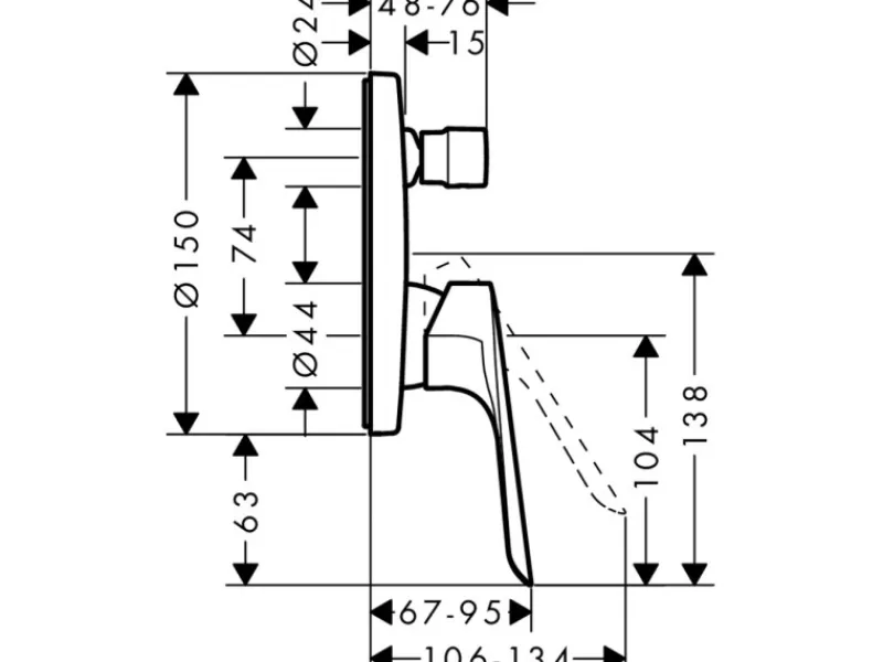 Hansgrohe Einhebelmischer<Einhebel-Wannenarmatur Logis E Unterputz Chrom