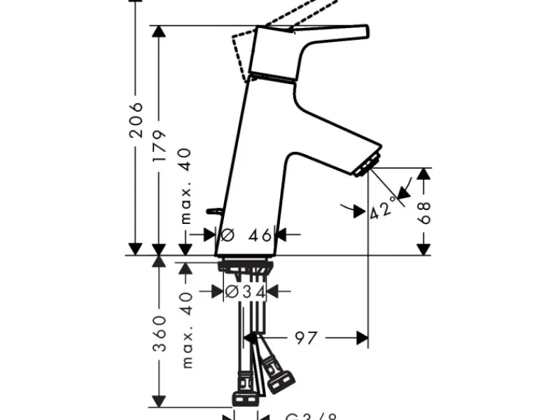 New Hansgrohe Einhebel-Waschbeckenarmatur Talis S 80mm mit Zugstangen-Ablaufgarnitur