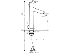 Hansgrohe Einhebel-Waschbeckenarmatur Talis S 190mm mit Zugstangen-Ablaufgarnit.< Einhebelmischer