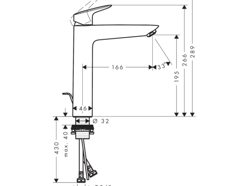 Hansgrohe Einhebelmischer<Einhebel-Waschbeckenarmatur Logis 190 mm Chrom