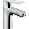 Hansgrohe Einhebel-Waschtischarmatur Logis E 70 mm Chrom mit Zugstangen-Ablauf< Einhebelmischer