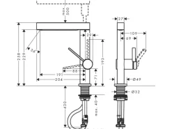 Hansgrohe Einhebelmischer<Einhebel-Waschtischmischer Finoris 230 Matt Black