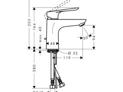 Hansgrohe Einhebelmischer<Einhebel-Waschtischarmatur Logis E 100 mm Chrom mit Zugstangen-Ablauf