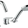 Hansgrohe 3-Loch Einhebel-Wannenarmatur Logis mit Secuflex Chrom< Einhebelmischer