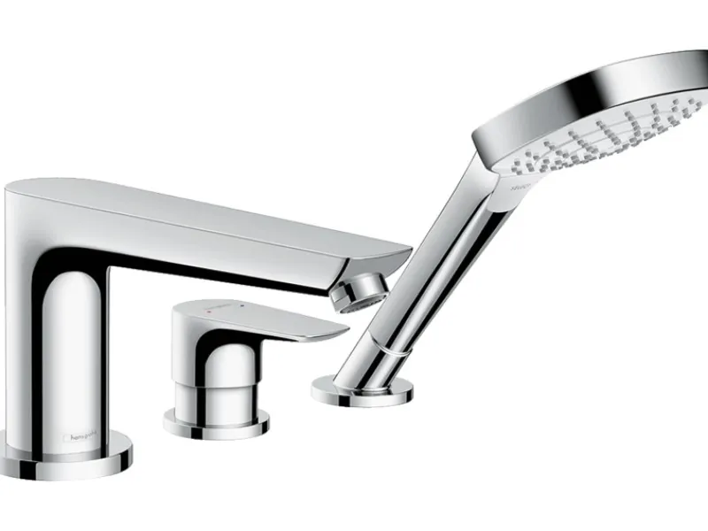 Sale Hansgrohe 3-Loch Einhebel-Wannenrandarmatur Talis E mit Secuflex Chrom