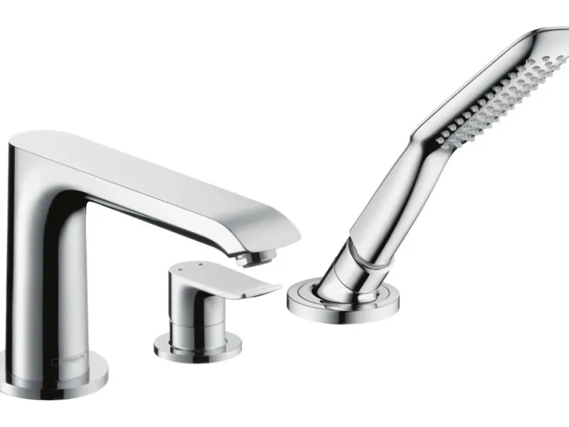 Outlet Hansgrohe 3-Loch Einhebel-Wannenrandmischer Metris Chrom
