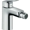 Hansgrohe Einhebelmischer<Logis Einhebel-Bidetmischer 100 mit Zugstangen-Ablaufgarnitur Chrom