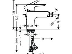 Outlet Hansgrohe Talis E Einhebel-Bidetmischer mit Zugstangen-Ablaufgarnitur Chrom